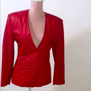 🎃3/$25 Vintage red leather blazer